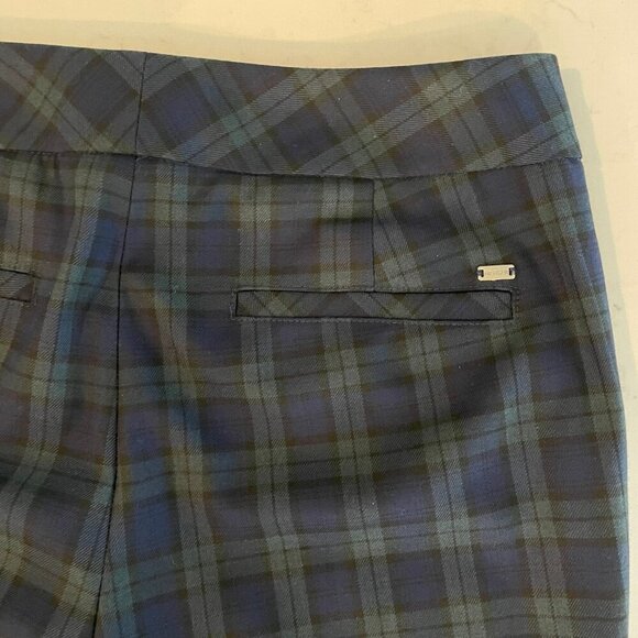 Tommy Hilfiger Ashby Ankle Tartan Plaid Preppy Poly Rayon Pants Navy Green Sz 2 - Picture 7 of 13